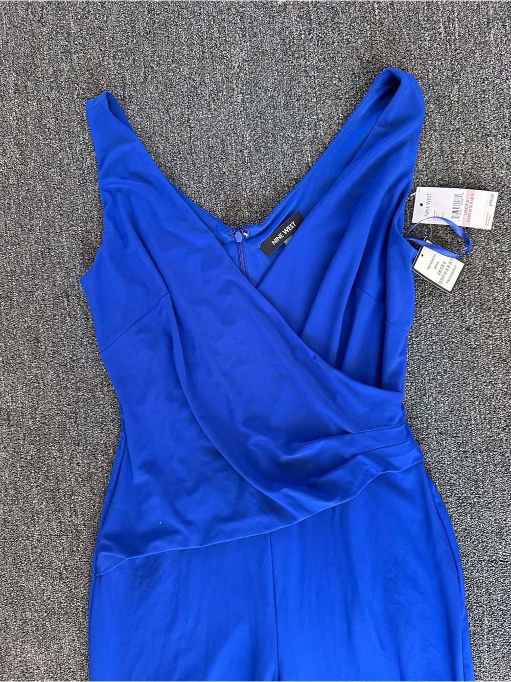 Nine West Cobalt Blue Sleeveless Wide-Leg Jumpsuit